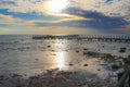 Boardwalk over the stromatolites at Hamelin Pool, Western Australia Royalty Free Stock Photo